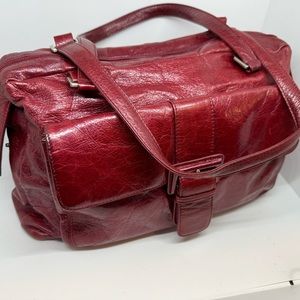 Dark red leather purse
